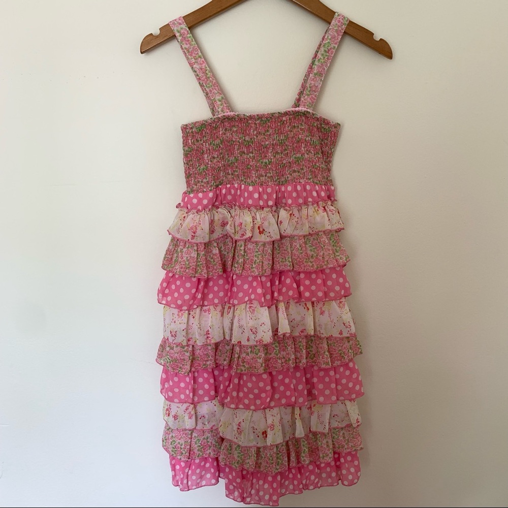 🟣 Justice Pink Ruffle Summer Dress